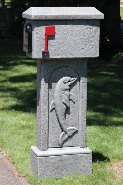 Dolphin Mailbox Cement Sculpture Very Durable Art Box for MAil
